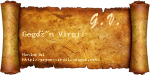 Gegán Virgil névjegykártya